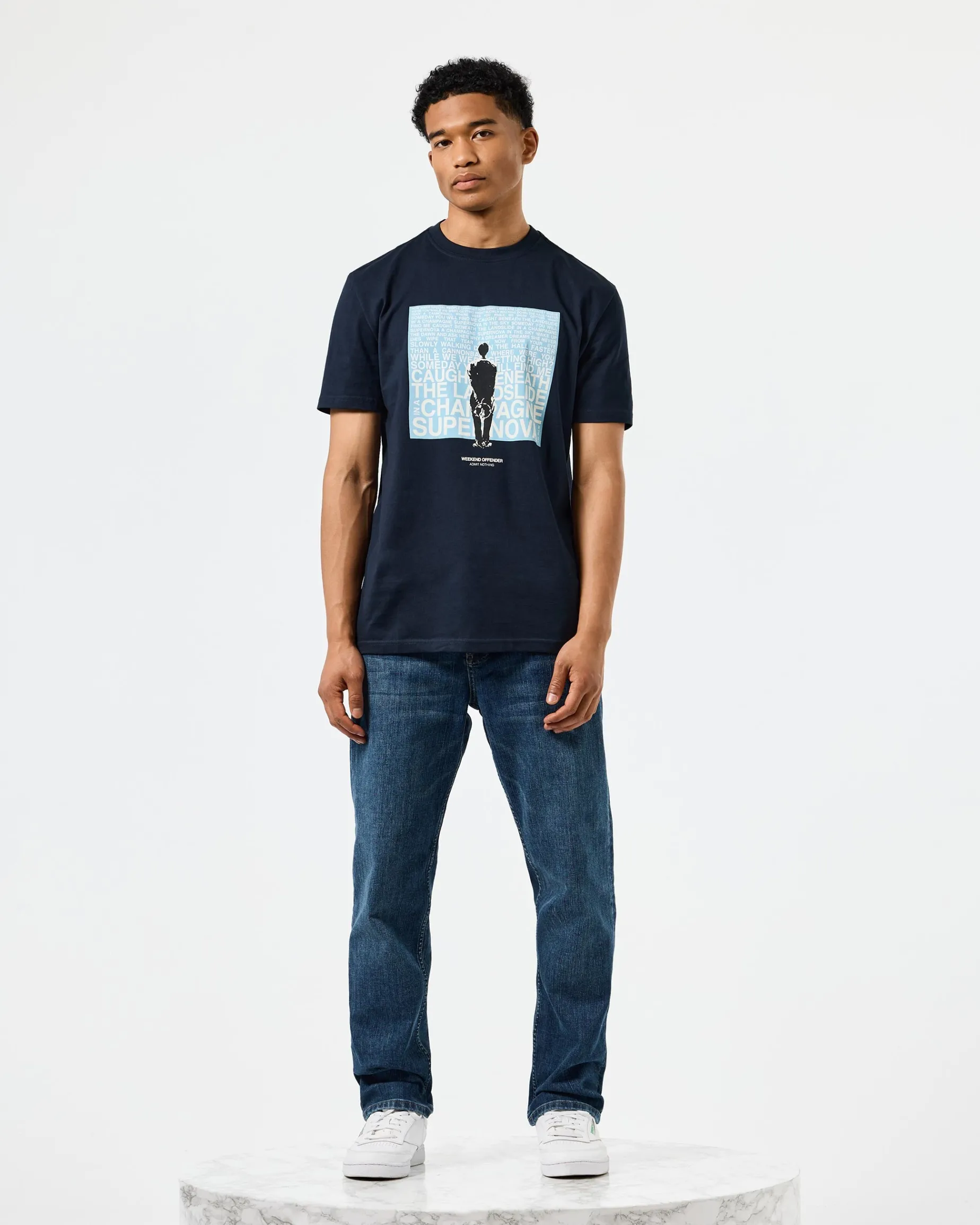 T-Shirt mit Grafik Supernova Marineblau/Blau