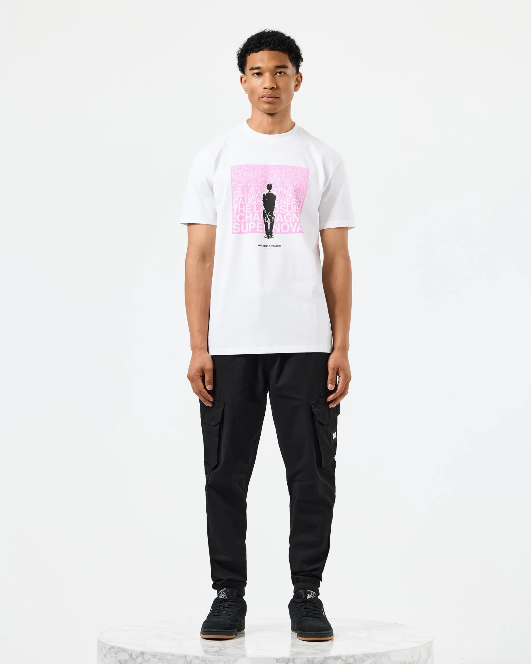 T-Shirt mit Grafik Supernova Weiß/Rosa