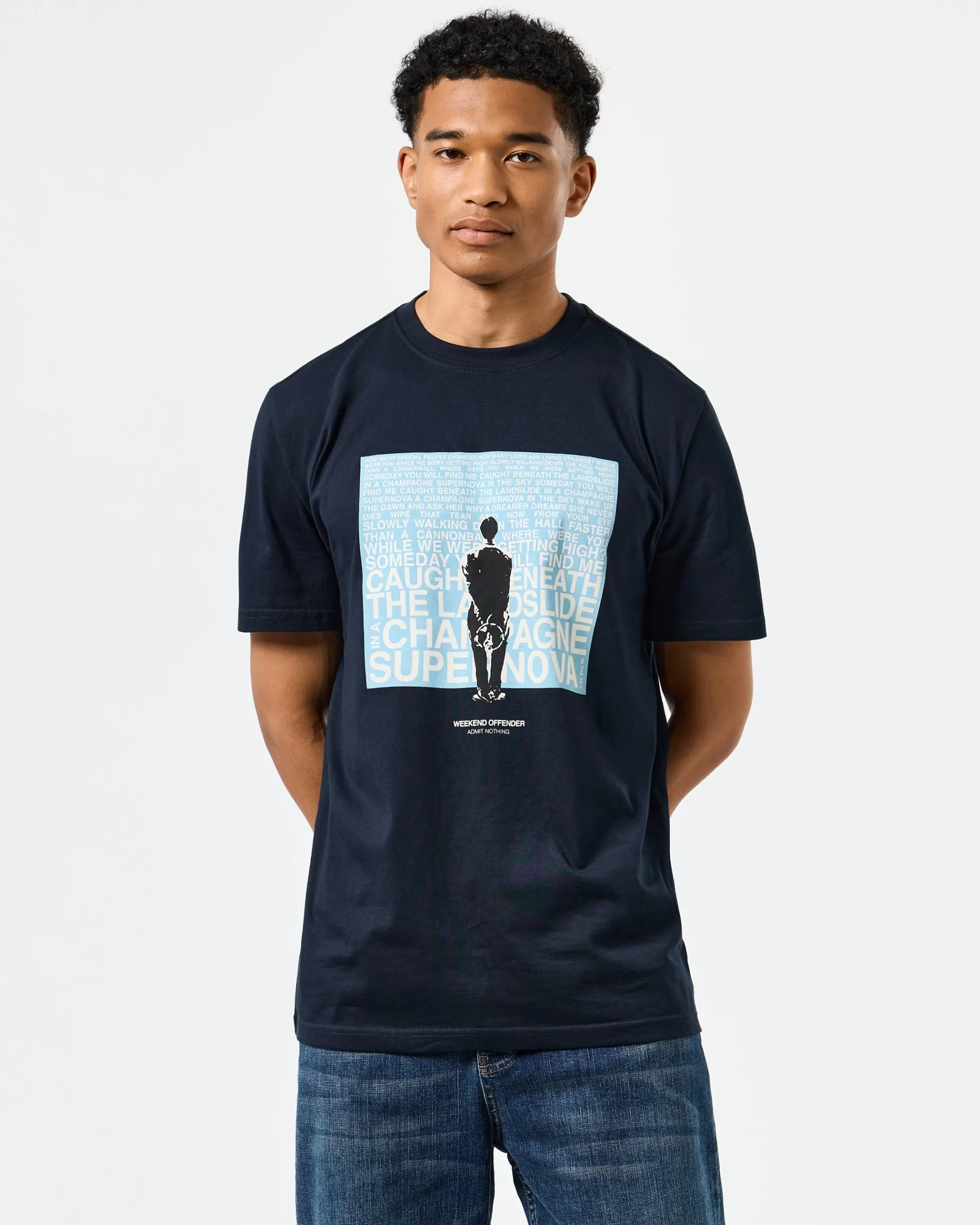 T-Shirt mit Grafik Supernova Marineblau/Blau