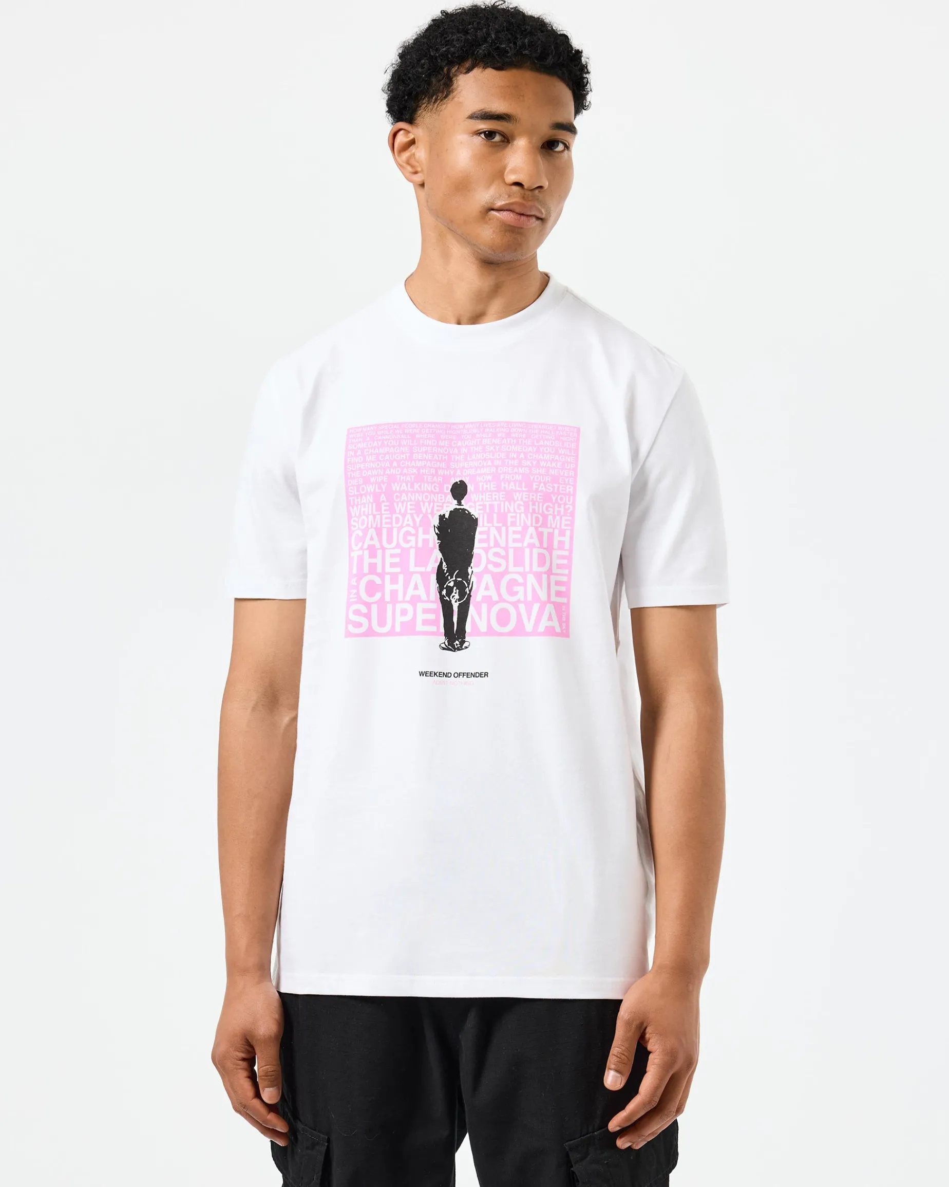 T-Shirt mit Grafik Supernova Weiß/Rosa