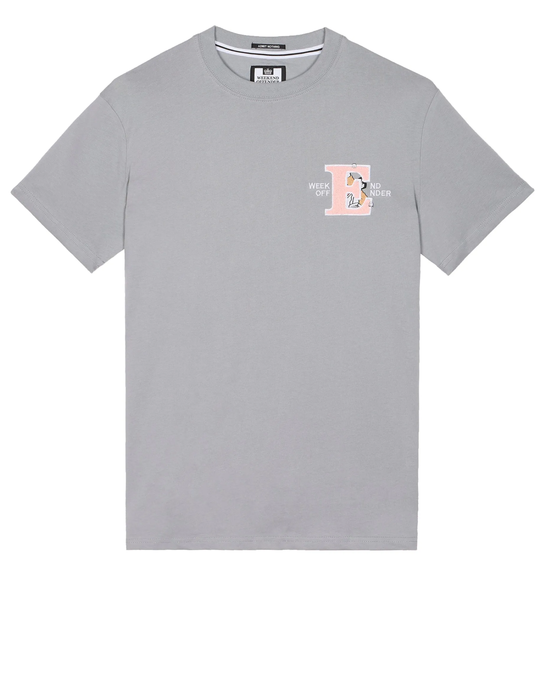 T-Shirt mit Grafik und Stickerei Ryder Rauchgrau