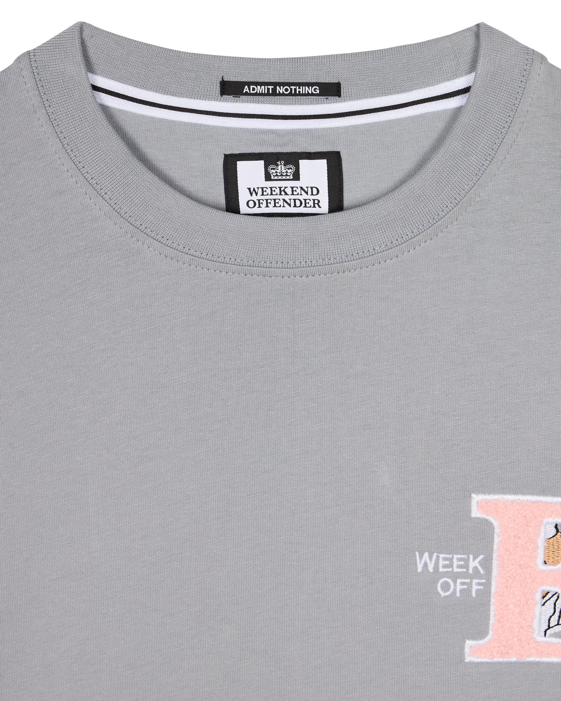 T-Shirt mit Grafik und Stickerei Ryder Rauchgrau