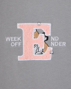 T-Shirt mit Grafik und Stickerei Ryder Rauchgrau