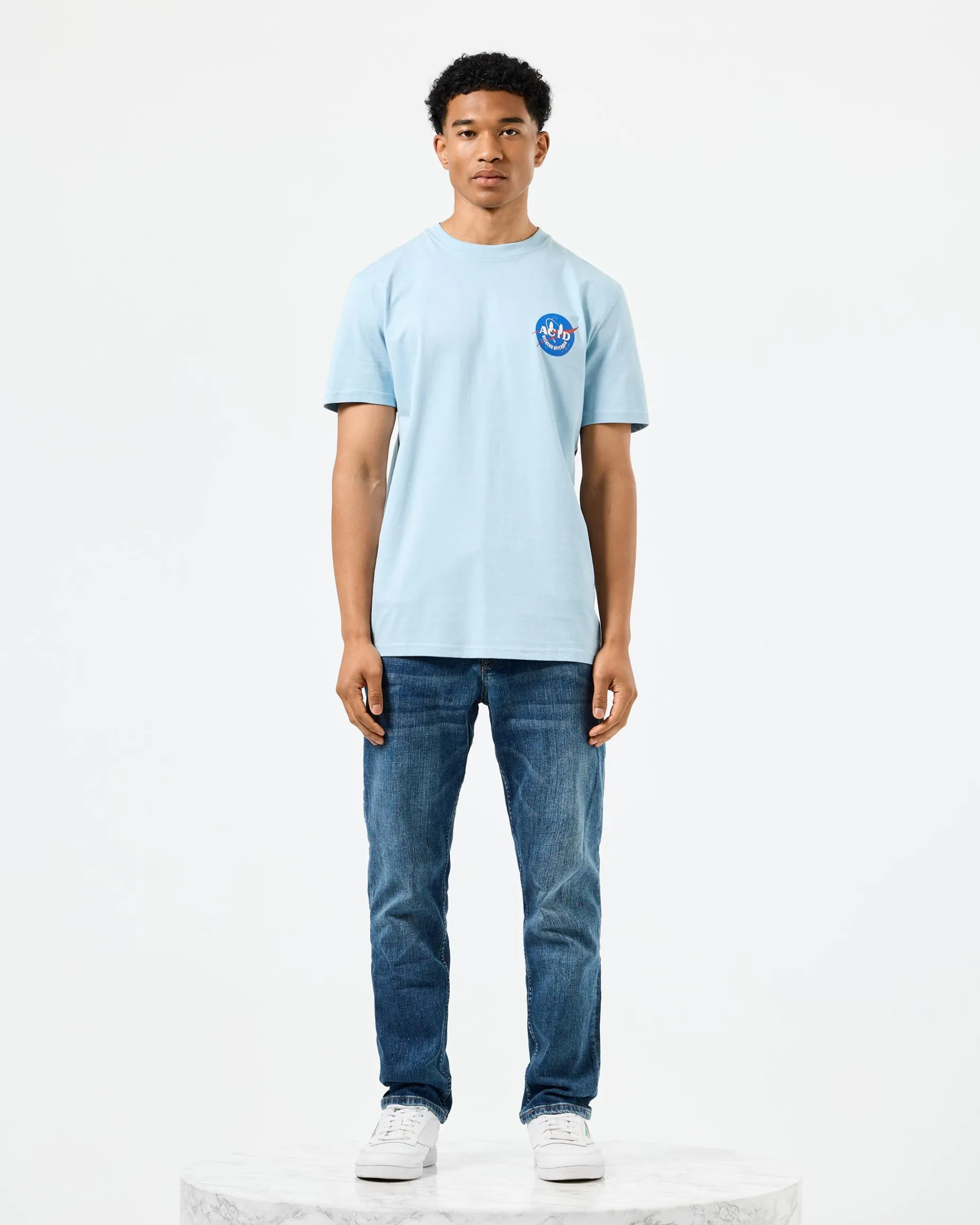 T-Shirt mit NASA-Grafik Arktisblau