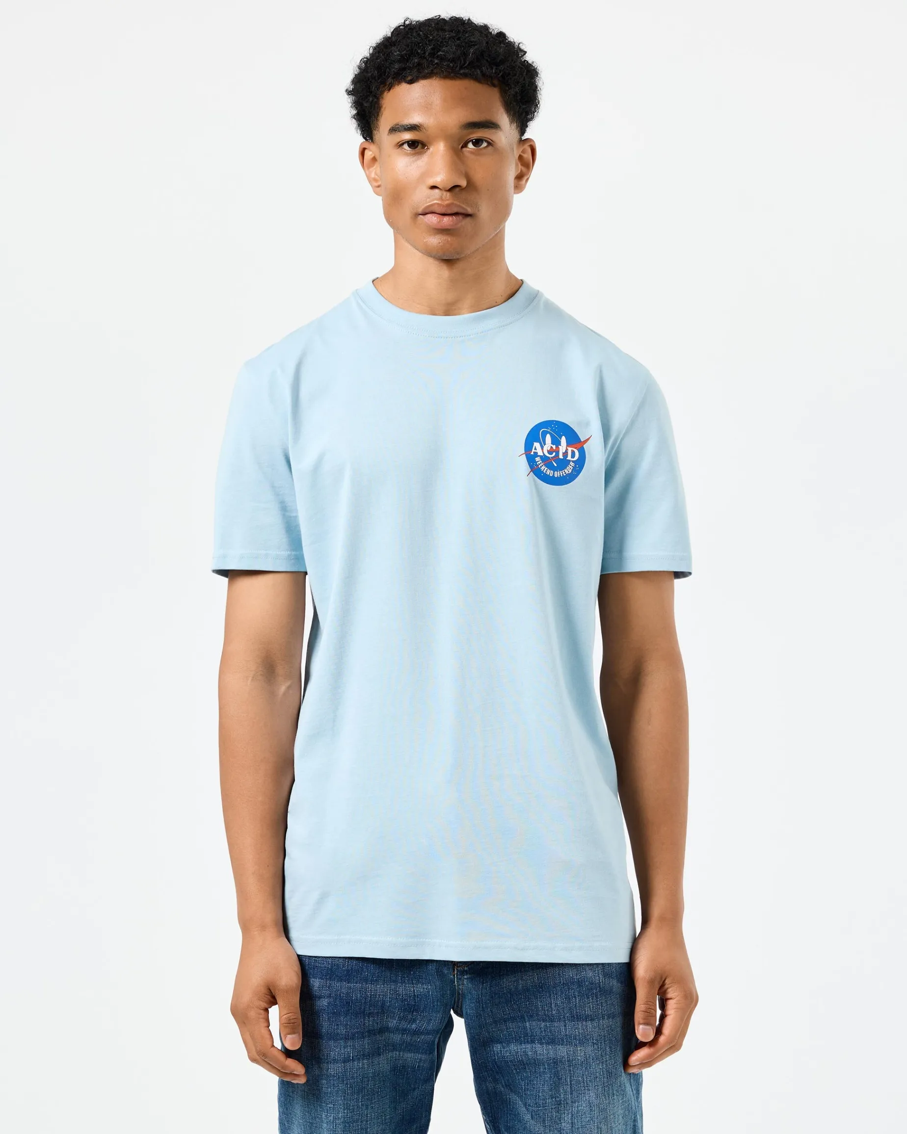 T-Shirt mit NASA-Grafik Arktisblau