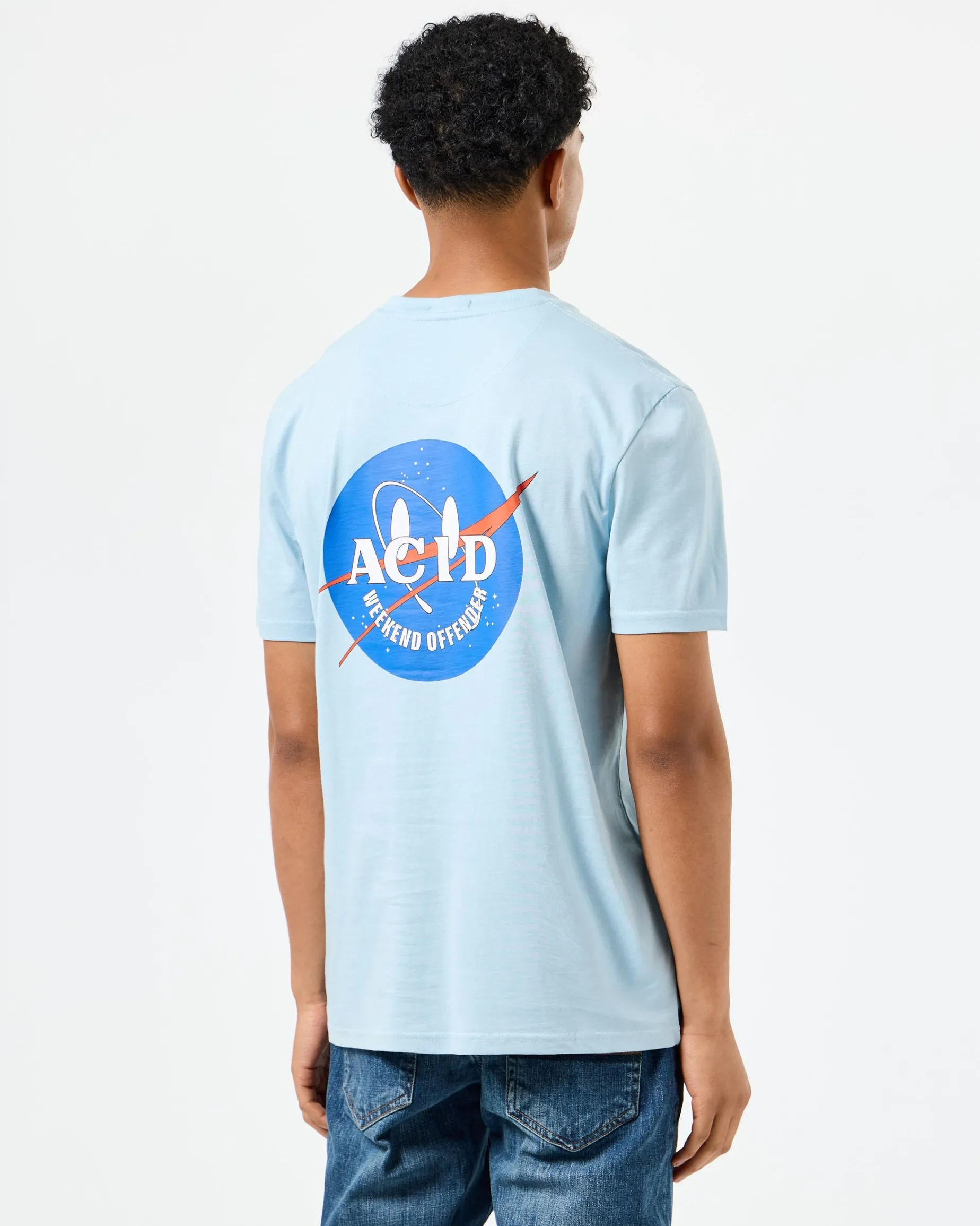 T-Shirt mit NASA-Grafik Arktisblau