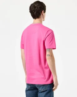 T-Shirt mit Smile-Grafik in Bonbonrosa