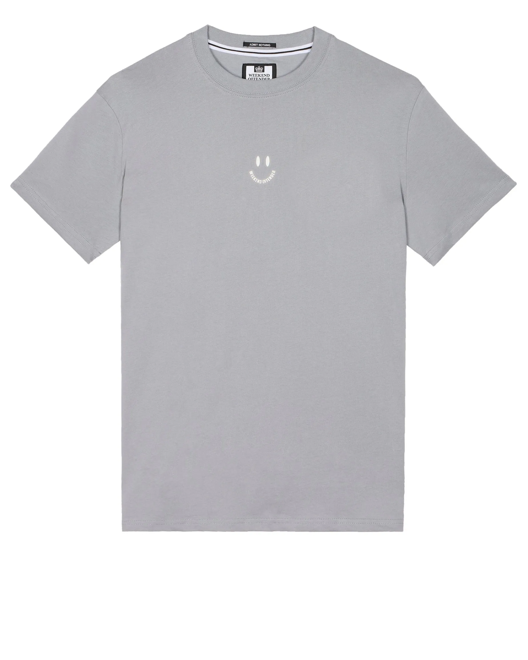 T-Shirt mit Smile-Grafik, Rauchgrau