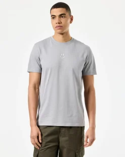 T-Shirt mit Smile-Grafik, Rauchgrau