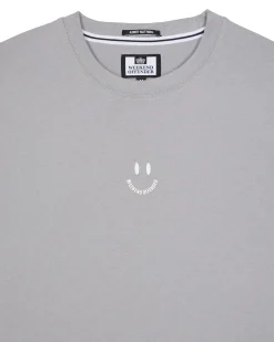 T-Shirt mit Smile-Grafik, Rauchgrau