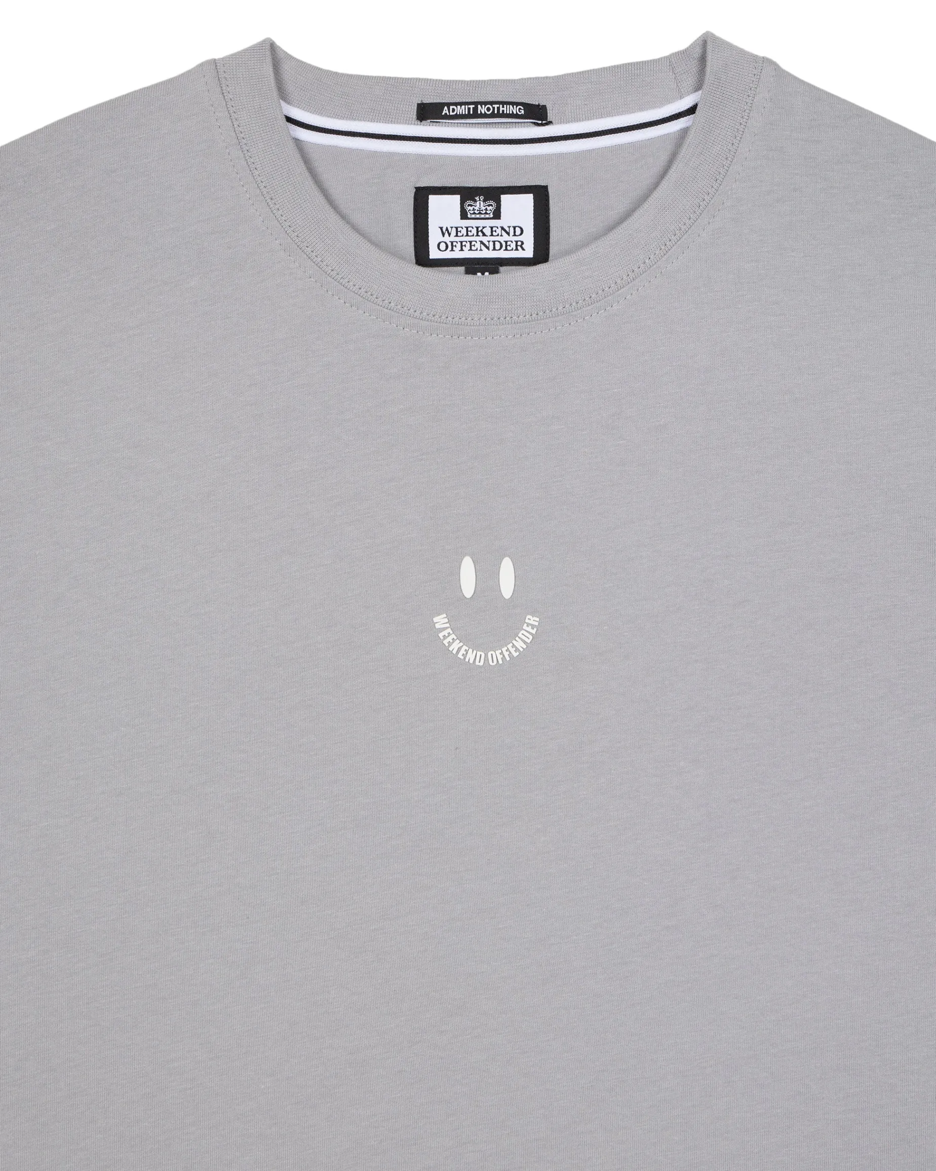 T-Shirt mit Smile-Grafik, Rauchgrau
