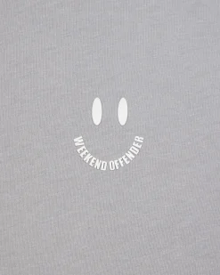 T-Shirt mit Smile-Grafik, Rauchgrau