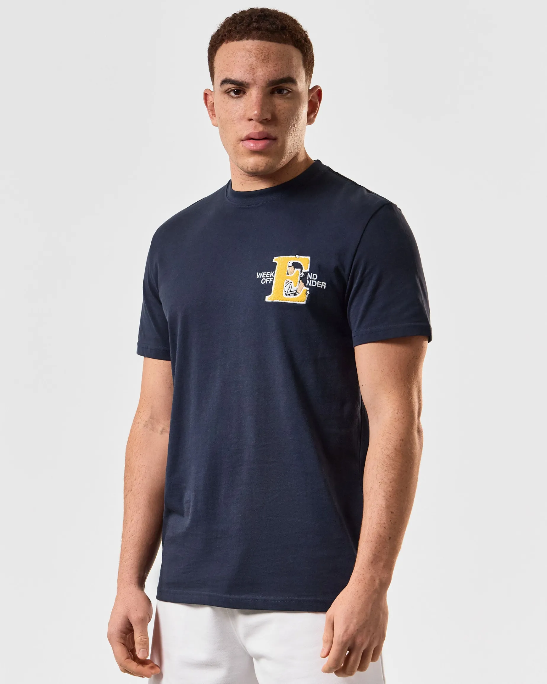 T-Shirt „Ryder“ mit aufgestickter Grafik, Marineblau