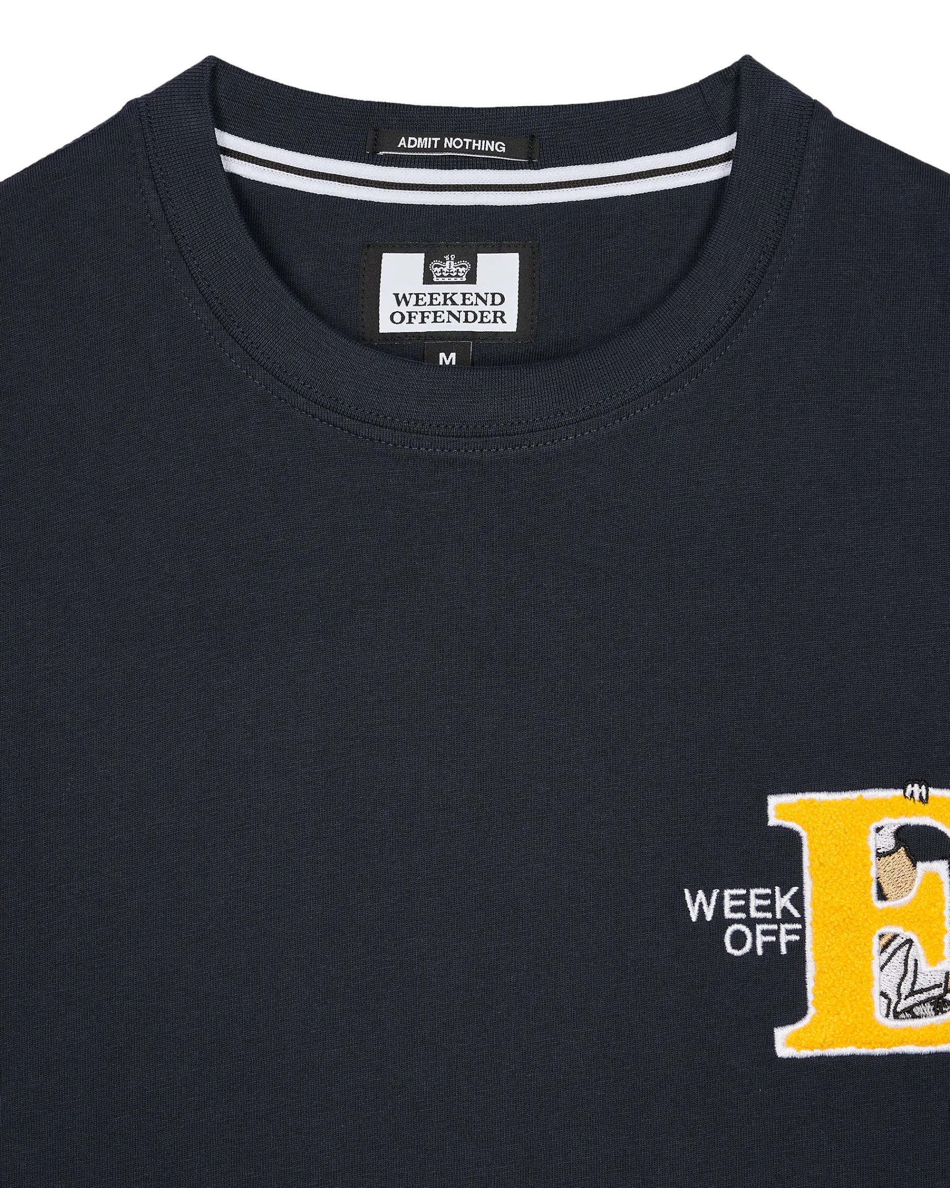 T-Shirt „Ryder“ mit aufgestickter Grafik, Marineblau