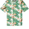 Weißes Lotus-Hemd mit weißem Lotus-Print